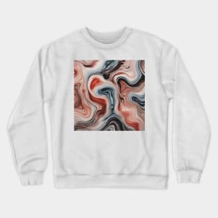 Red, orange and black suminagashi marble pattern Crewneck Sweatshirt